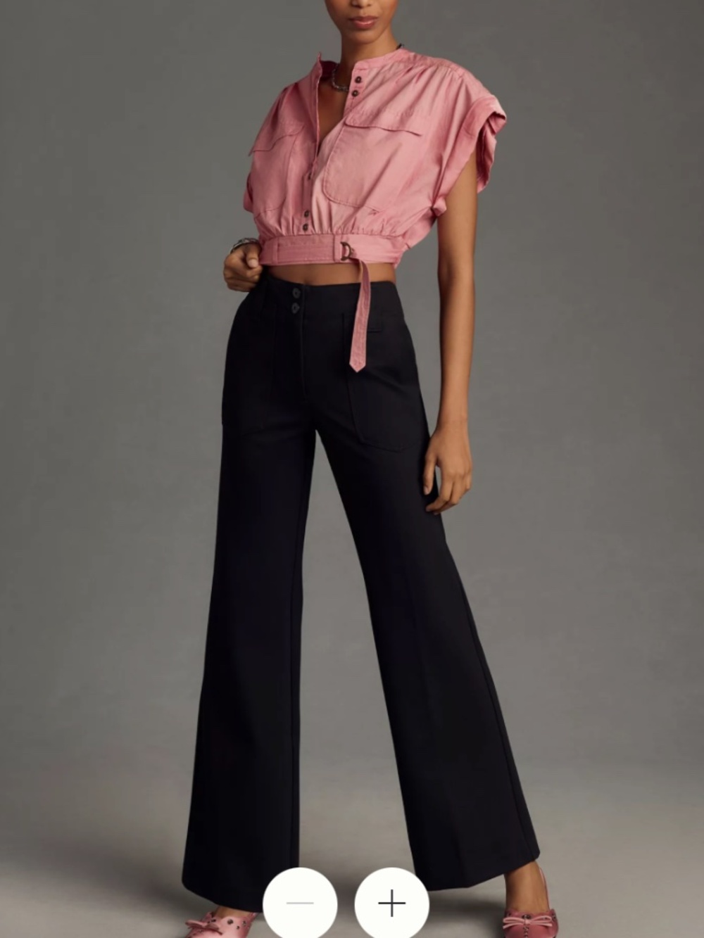 The Naomi Ponte Wide-Leg Flare Pants by Maeve Sz 6 Petite